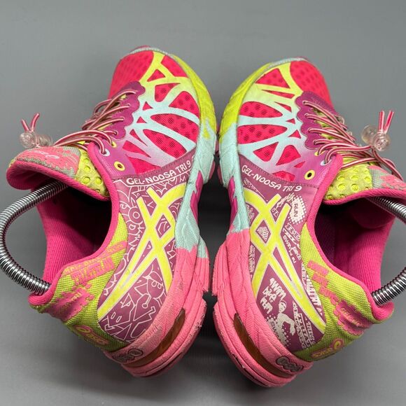 Asics Gel Noosa Tri 9 Women's 8 Pink Yellow Athletic Running Sneakers Low Shoes - Picture 9 of 13